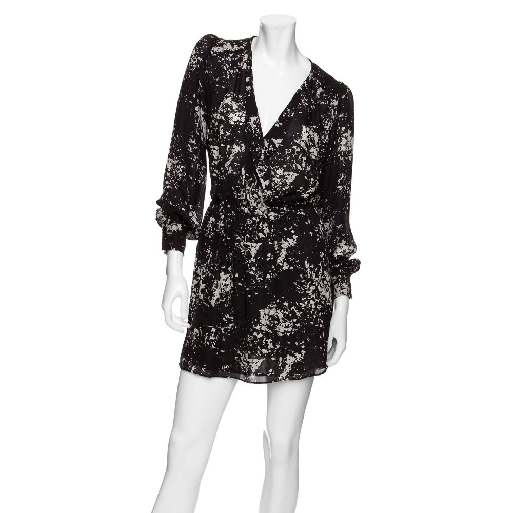 Parker Printed Silk Long Sleeve Mini Dress